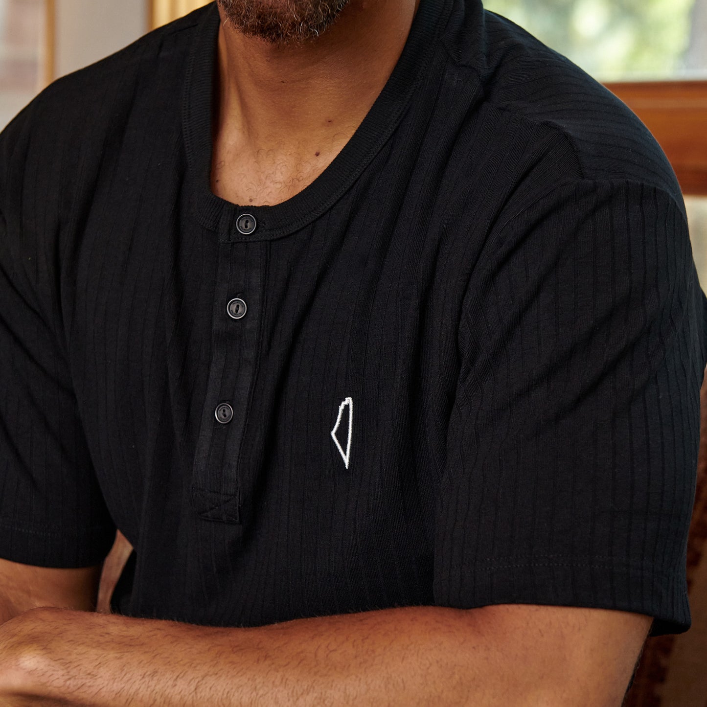 Core Henley Polo Black