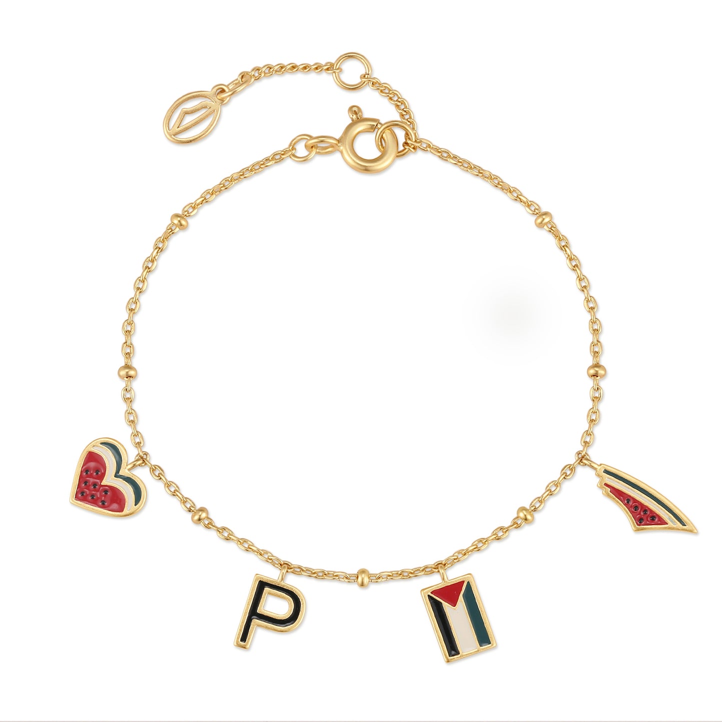 Pali Flag Charm Bracelet Gold