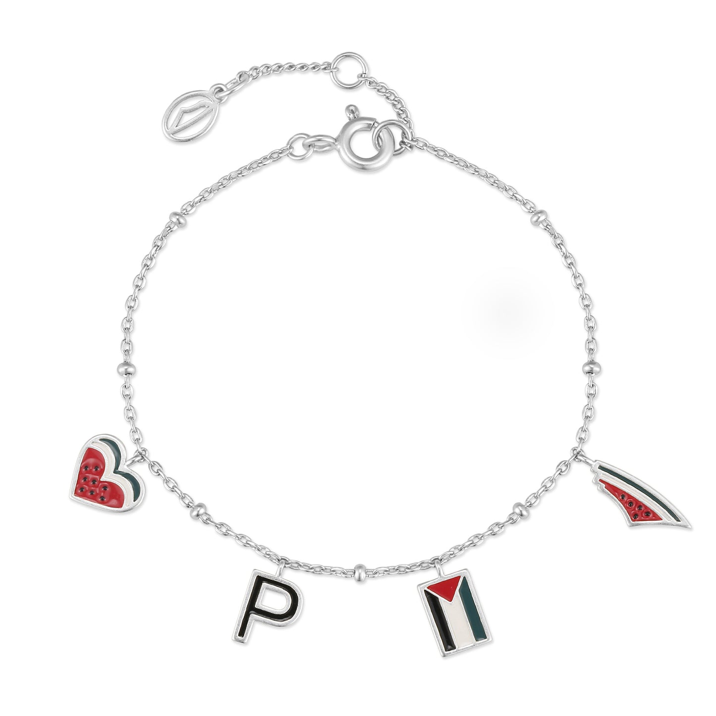 Pali Flag Charm Bracelet Silver