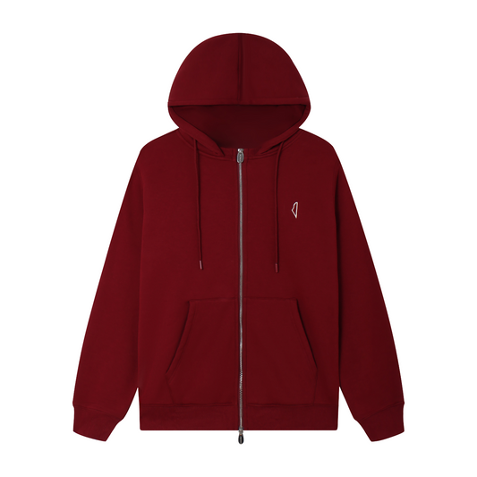 Core Zip Up Hoodie Ruby